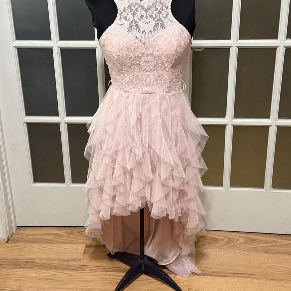 Y2K Teeze Me Coquette Pink Glitter Mesh Formal Dress